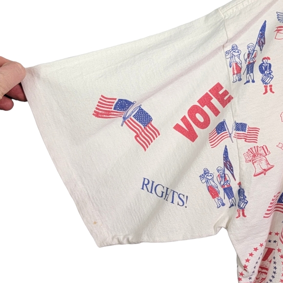 Vote Rights USA Uncle Sam All Over Print AOP Vintage Single Stitched Tee XL - Picture 10 of 16